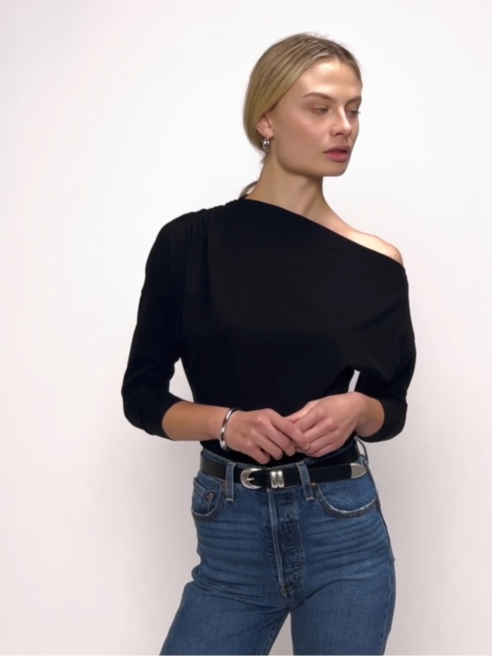 Nation $125 Pietra Off Shoulder Top in Night Sky - Picture 3 of 5